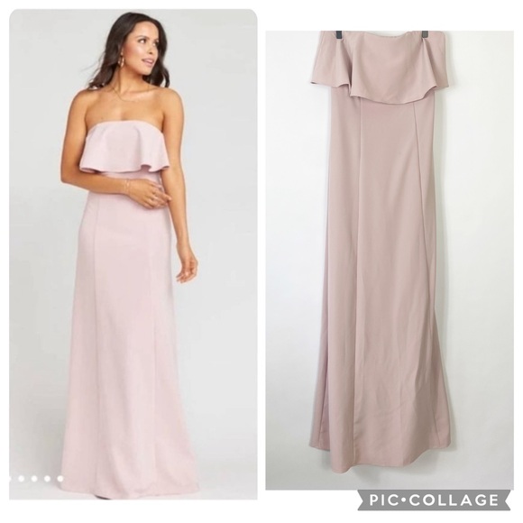 Show Me Your Mumu Strapless Ruffle Gown Wedding Guest Elegant Party Ball Chic S - Picture 1 of 13